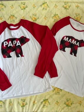 Matching Mama Papa baseball tee style Shirt Set
